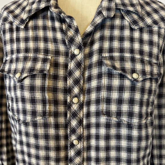 Lucky Brand Western-style check shirt size M - Picture 2 of 8
